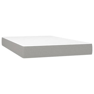 vidaXL Box Spring Bed with Mattress and LED Light Grey 120x200 cm Fabric