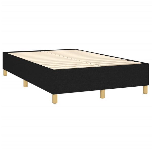 vidaXL Box Spring Bed with Mattress & LED Black 120x200 cm Fabric