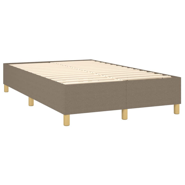 vidaXL Box Spring Bed with Mattress & LED Taupe 120x200 cm Fabric