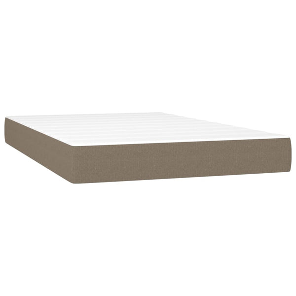 vidaXL Box Spring Bed with Mattress & LED Taupe 120x200 cm Fabric