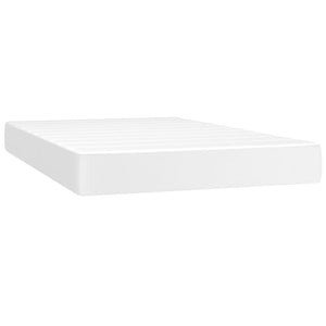 vidaXL Box Spring Bed with Mattress & LED White 120x200 cm Faux Leather