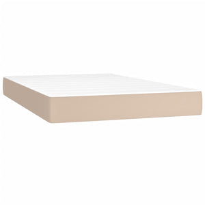 vidaXL Box Spring Bed with Mattress & LED Cappuccino Brown 120x200cm