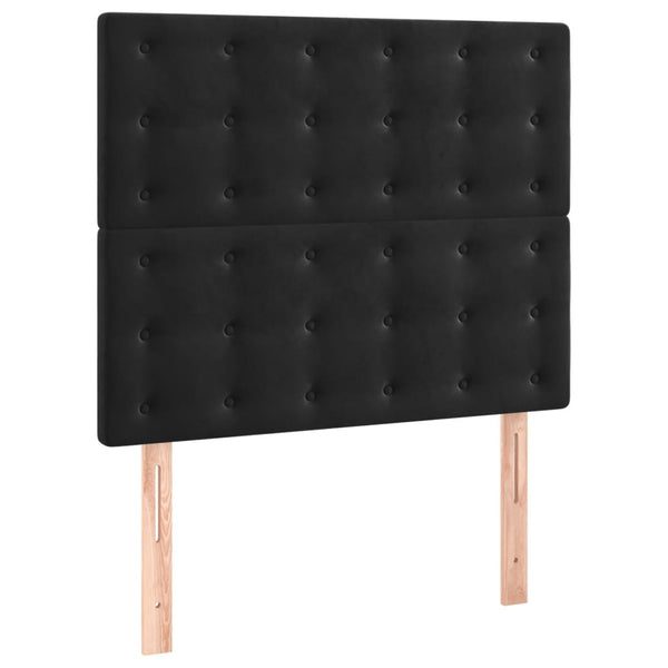 vidaXL Box Spring Bed with Mattress & LED Black 120x200 cm Velvet