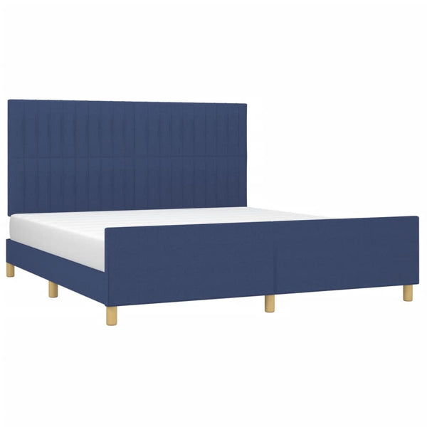 vidaXL Bed Frame without Mattress Blue 180x200 cm Fabric