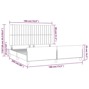 vidaXL Bed Frame without Mattress Blue 180x200 cm Fabric