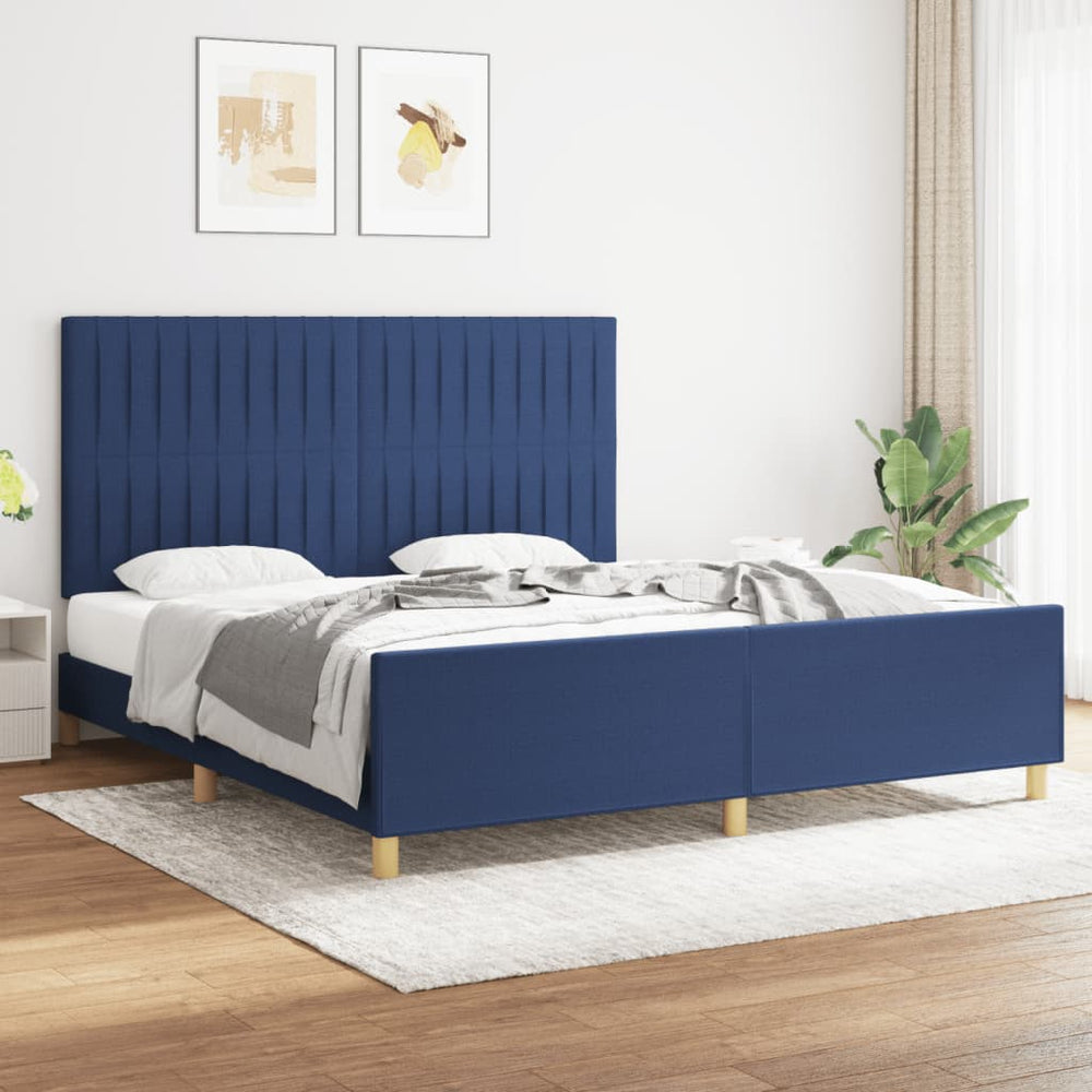 vidaXL Bed Frame without Mattress Blue 180x200 cm Fabric