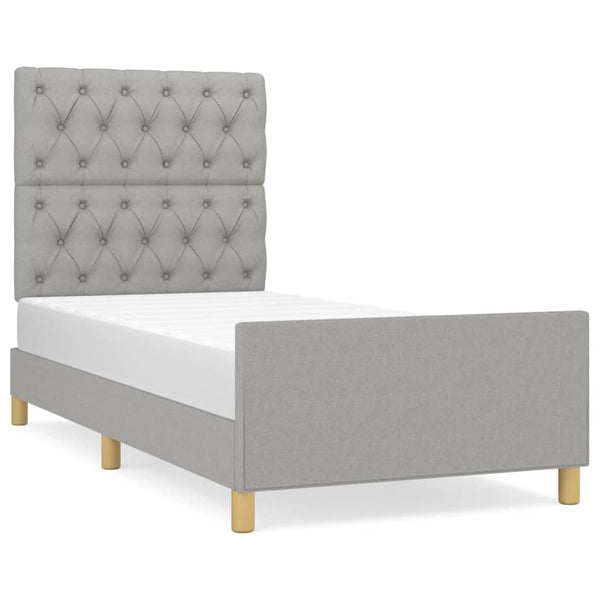 vidaXL Bed Frame without Mattress Light Grey 80x200 cm Fabric
