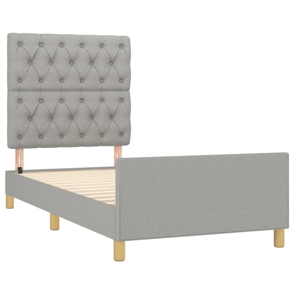 vidaXL Bed Frame without Mattress Light Grey 80x200 cm Fabric