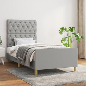 vidaXL Bed Frame without Mattress Light Grey 80x200 cm Fabric