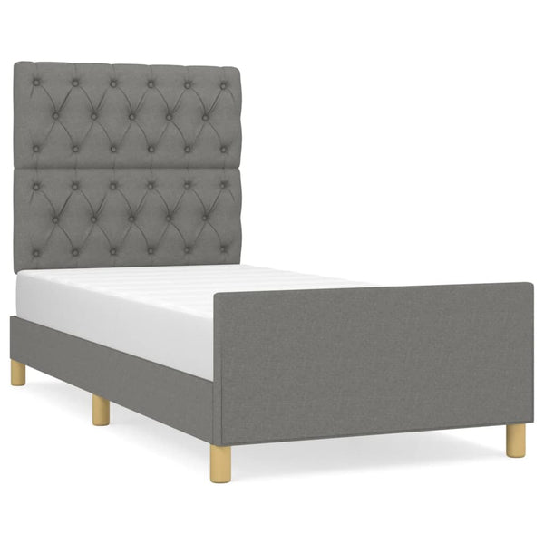 vidaXL Bed Frame without Mattress Dark Grey 80x200 cm Fabric