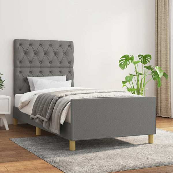 vidaXL Bed Frame without Mattress Dark Grey 80x200 cm Fabric