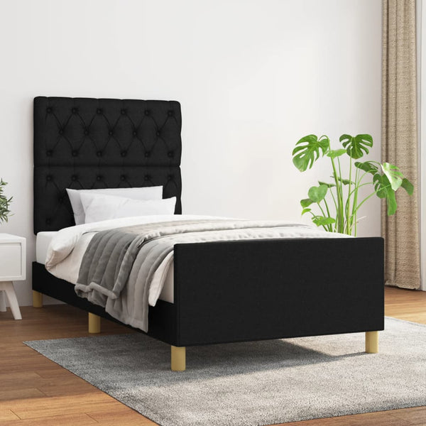 vidaXL Bed Frame without Mattress Black 80x200 cm Fabric