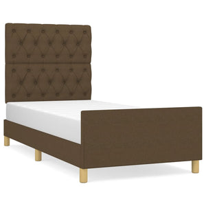 vidaXL Bed Frame without Mattress Dark Brown 80x200 cm Fabric