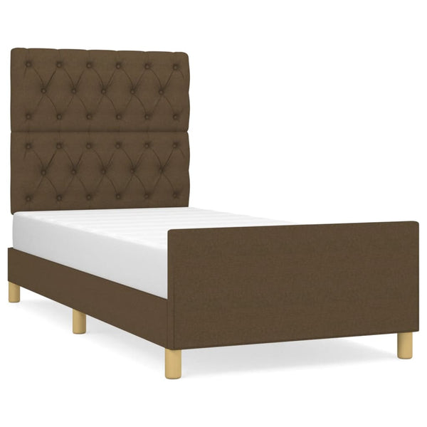 vidaXL Bed Frame without Mattress Dark Brown 80x200 cm Fabric