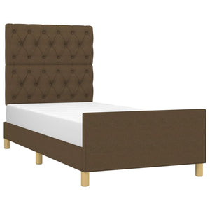 vidaXL Bed Frame without Mattress Dark Brown 80x200 cm Fabric