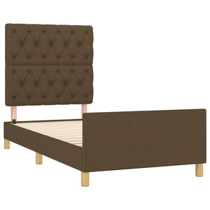 vidaXL Bed Frame without Mattress Dark Brown 80x200 cm Fabric