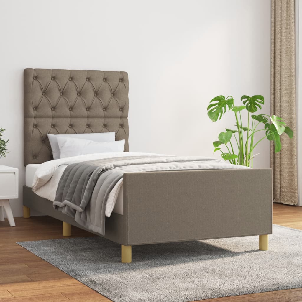 vidaXL Bed Frame without Mattress Taupe 80x200 cm Fabric