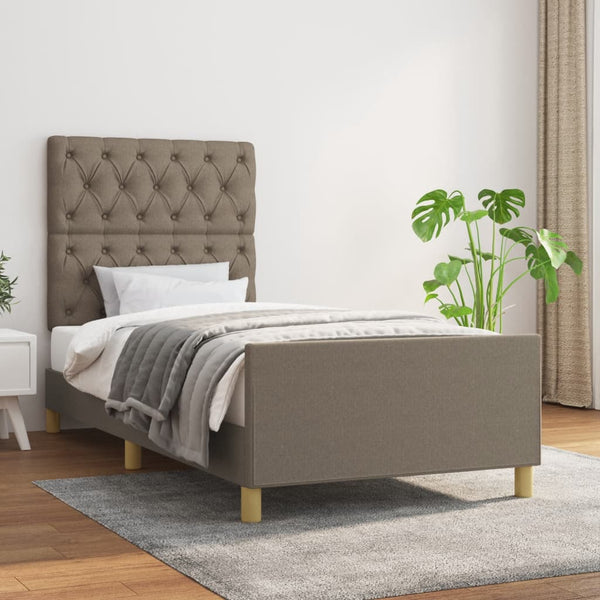 vidaXL Bed Frame without Mattress Taupe 80x200 cm Fabric