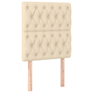vidaXL Bed Frame without Mattress Cream 80x200 cm Fabric