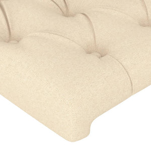 vidaXL Bed Frame without Mattress Cream 80x200 cm Fabric
