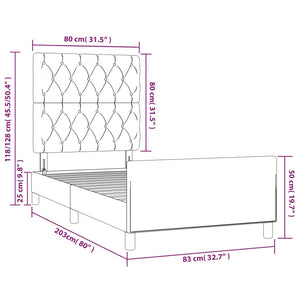 vidaXL Bed Frame without Mattress Blue 80x200 cm Fabric