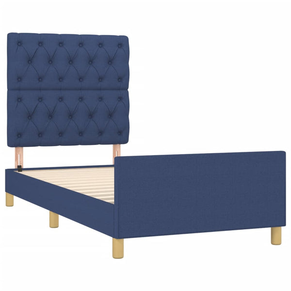 vidaXL Bed Frame without Mattress Blue 80x200 cm Fabric