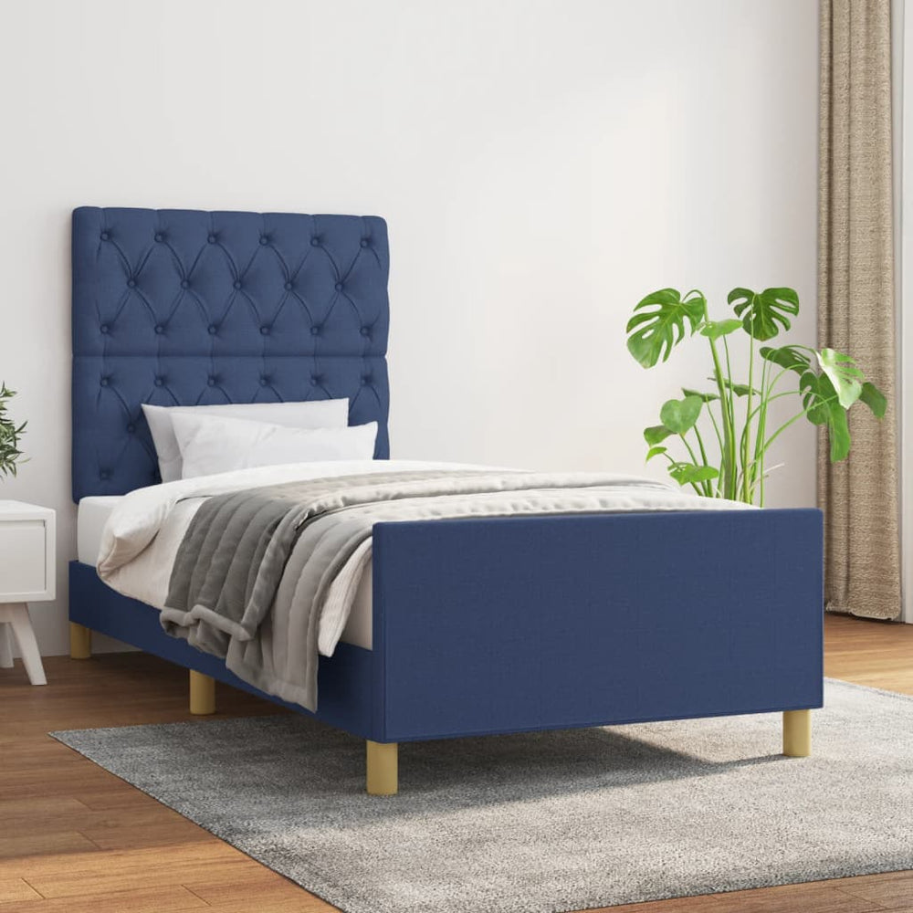 vidaXL Bed Frame without Mattress Blue 80x200 cm Fabric