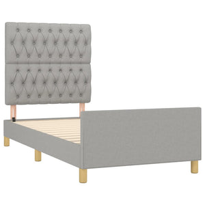 vidaXL Bed Frame without Mattress Light Gray 90x190 cm Fabric
