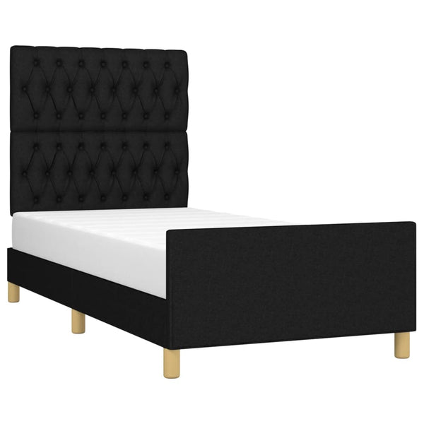 vidaXL Bed Frame without Mattress Black 90x190 cm Fabric
