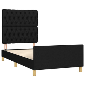 vidaXL Bed Frame without Mattress Black 90x190 cm Fabric
