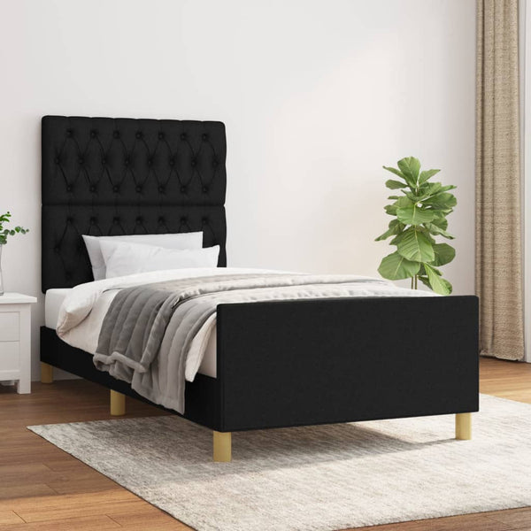 vidaXL Bed Frame without Mattress Black 90x190 cm Fabric