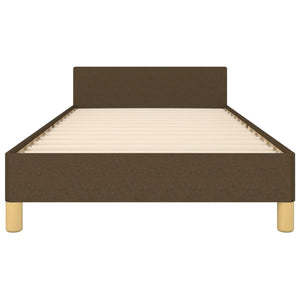 vidaXL Bed Frame without Mattress Dark Brown 90x190 cm Fabric
