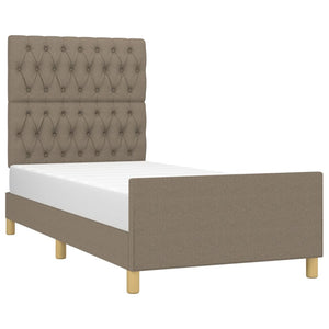 vidaXL Bed Frame without Mattress Taupe 90x190 cm Fabric
