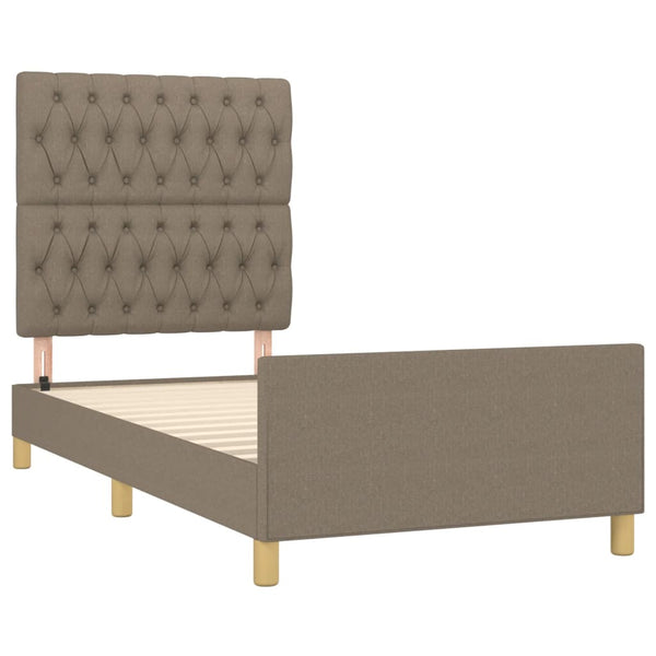 vidaXL Bed Frame without Mattress Taupe 90x190 cm Fabric