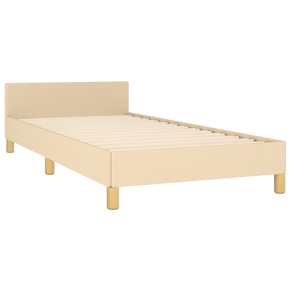 vidaXL Bed Frame without Mattress Cream 90x190 cm Fabric