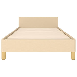 vidaXL Bed Frame without Mattress Cream 90x190 cm Fabric