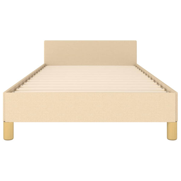 vidaXL Bed Frame without Mattress Cream 90x190 cm Fabric
