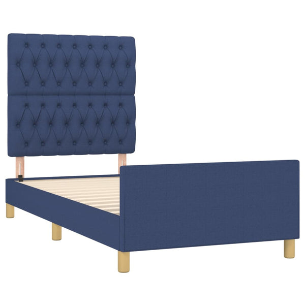 vidaXL Bed Frame without Mattress Blue 90x190 cm Fabric