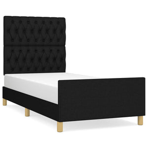 vidaXL Bed Frame without Mattress Black 90x200 cm Fabric