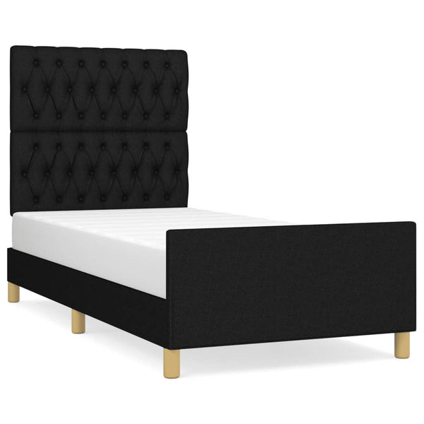 vidaXL Bed Frame without Mattress Black 90x200 cm Fabric