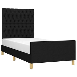 vidaXL Bed Frame without Mattress Black 90x200 cm Fabric