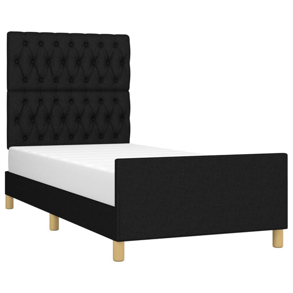 vidaXL Bed Frame without Mattress Black 90x200 cm Fabric