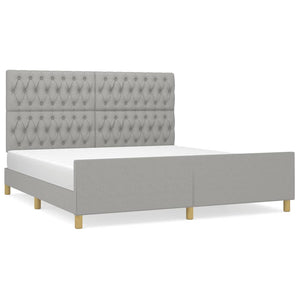 vidaXL Bed Frame without Mattress Light Grey 180x200 cm Fabric