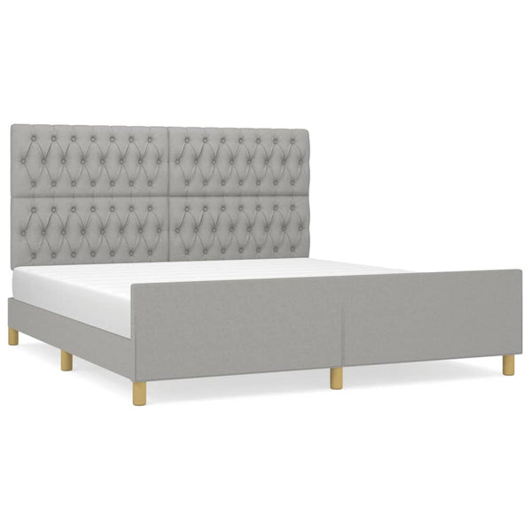 vidaXL Bed Frame without Mattress Light Grey 180x200 cm Fabric
