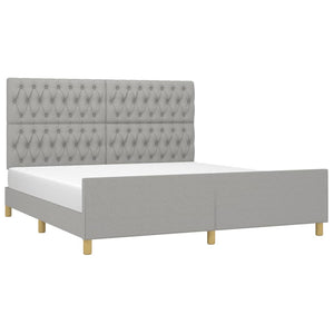 vidaXL Bed Frame without Mattress Light Grey 180x200 cm Fabric