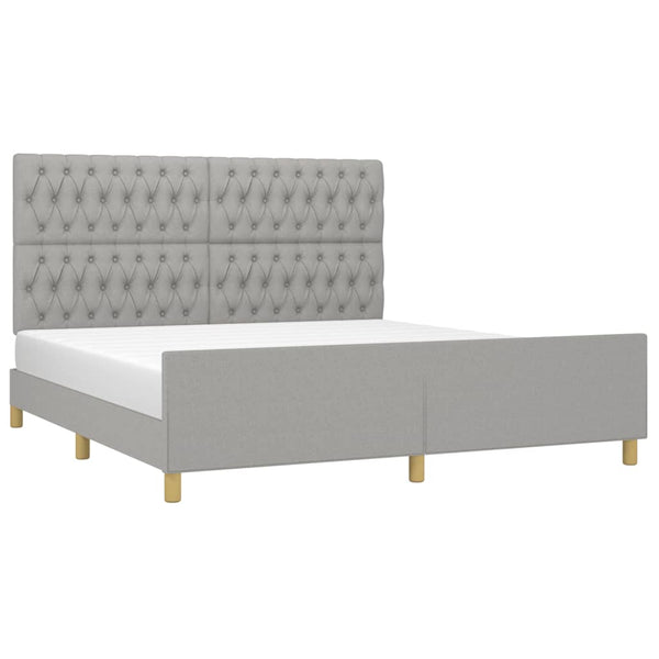 vidaXL Bed Frame without Mattress Light Grey 180x200 cm Fabric