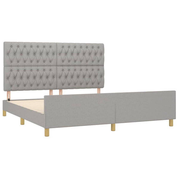 vidaXL Bed Frame without Mattress Light Grey 180x200 cm Fabric