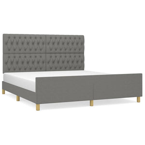 vidaXL Bed Frame without Mattress Dark Grey 180x200 cm Fabric