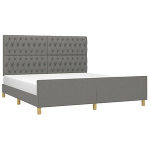 vidaXL Bed Frame without Mattress Dark Grey 180x200 cm Fabric