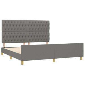 vidaXL Bed Frame without Mattress Dark Grey 180x200 cm Fabric